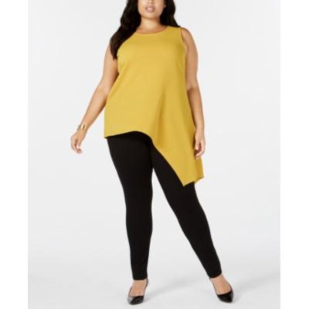 Alfani Graphic Oasis Gold Sun Yellow Women’s Plus Tunic 1X NWT